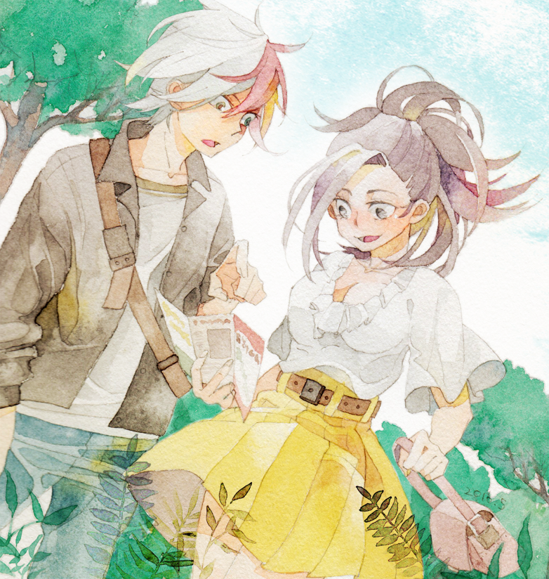 todoroki shoto and yaoyorozu momo (boku no hero academia) drawn by banbu