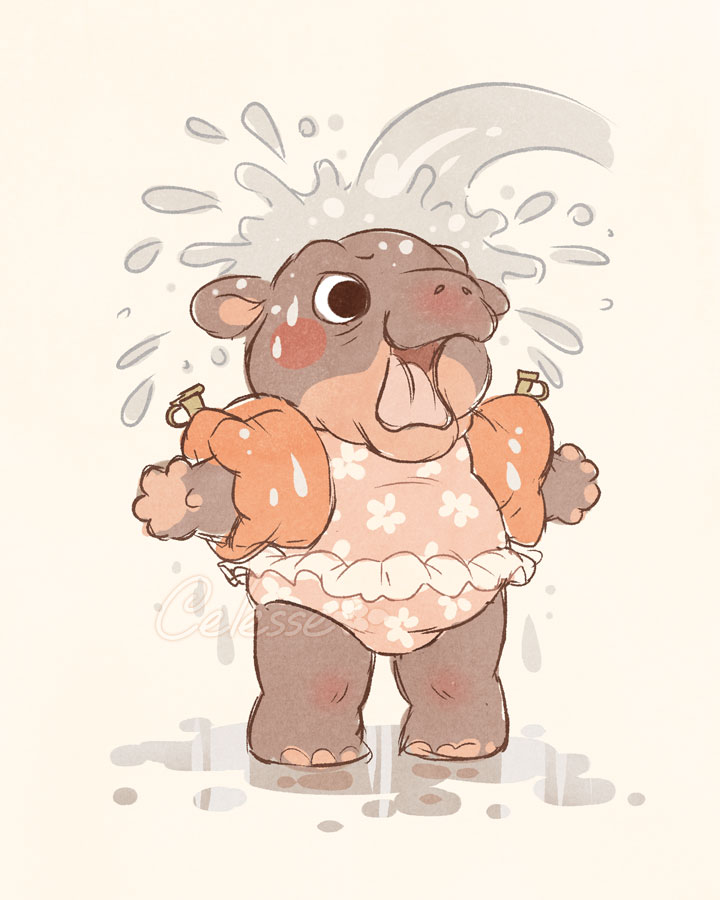 moo deng (real life) drawn by samantha_whitten