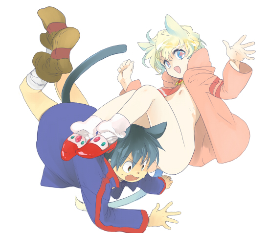 nia teppelin and simon (tengen toppa gurren lagann) drawn by kanke_(yonkuma)