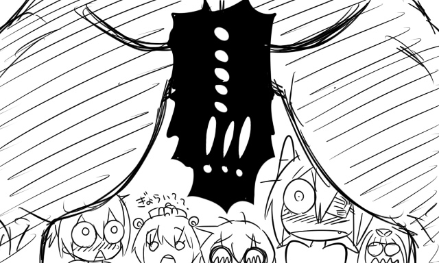 admiral, inazuma, yuudachi, tenryuu, yukikaze, and 2 more (kantai collection) drawn by tonda