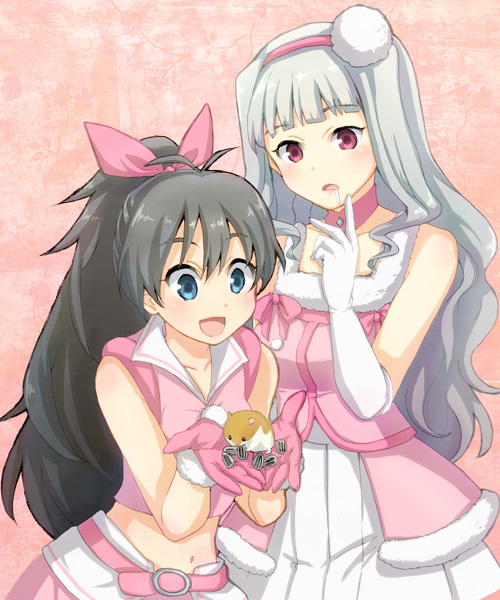 shijou takane, ganaha hibiki, and hamuzou (idolmaster) drawn by courreges_ace