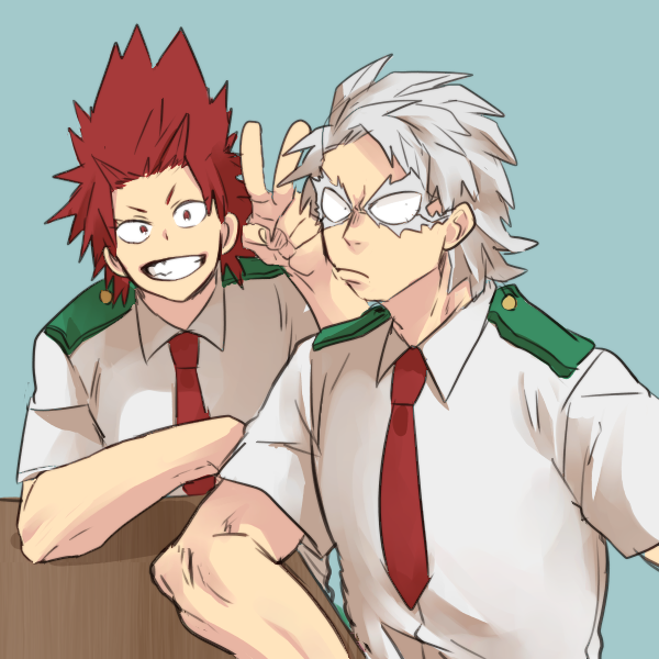 kirishima eijiro and tetsutetsu tetsutetsu (boku no hero academia) drawn by yagiushi_(sinnpatilove)