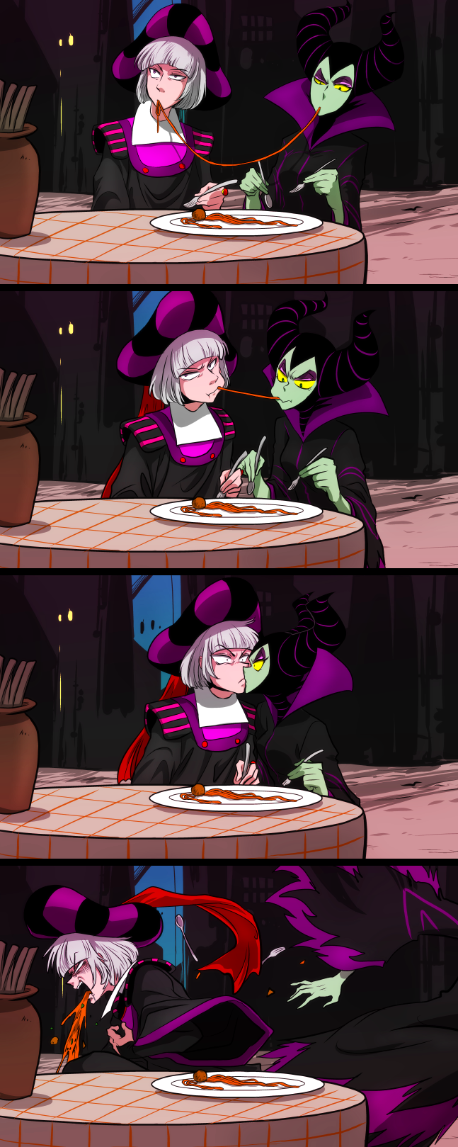 maleficent and claude frollo (disneyland and 4 more) drawn by marimo_(yousei_ranbu)