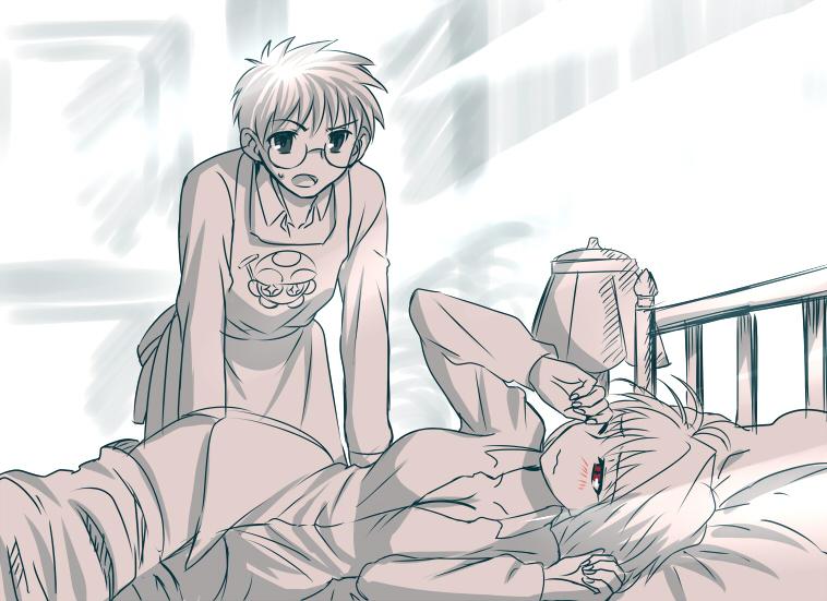 arcueid brunestud and tohno shiki (tsukihime and 1 more) drawn by urako