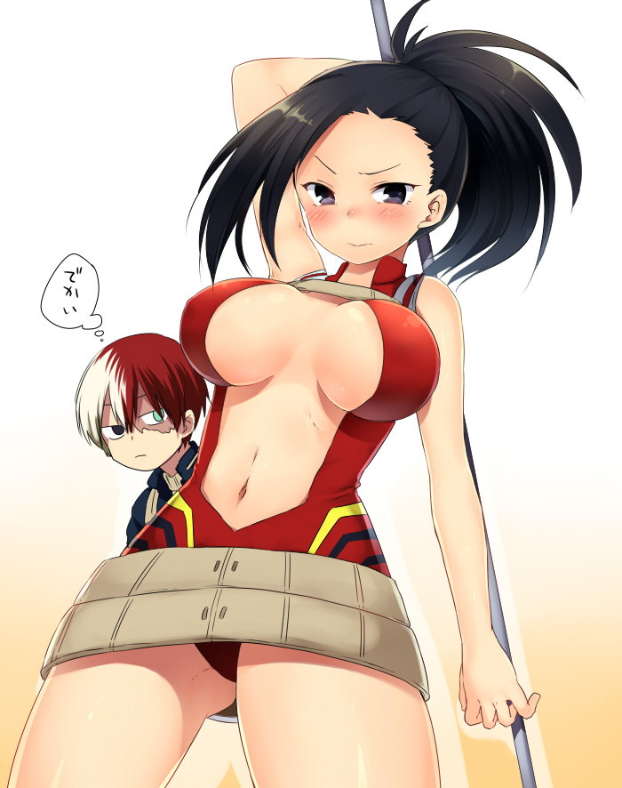 todoroki shoto and yaoyorozu momo (boku no hero academia) drawn by marimo_danshaku