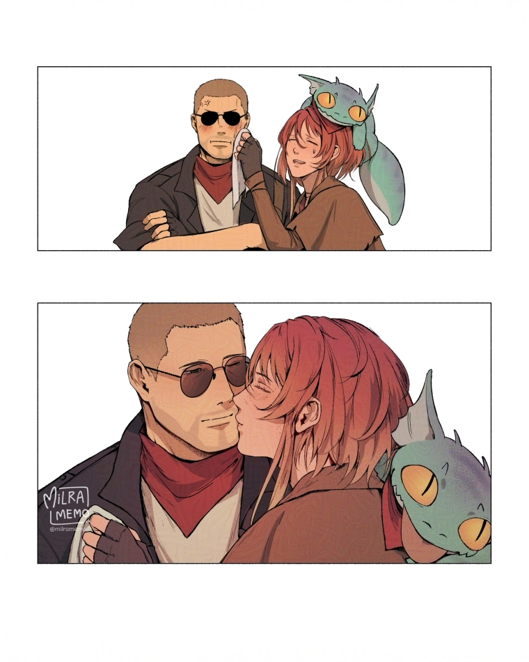 courier, noelle rutherford, craig boone, and jalapeno (fallout and 1 more) drawn by milramemo