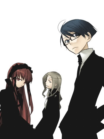 yoshino chidori, shirato jin, and sakaki takaya (persona and 1 more)