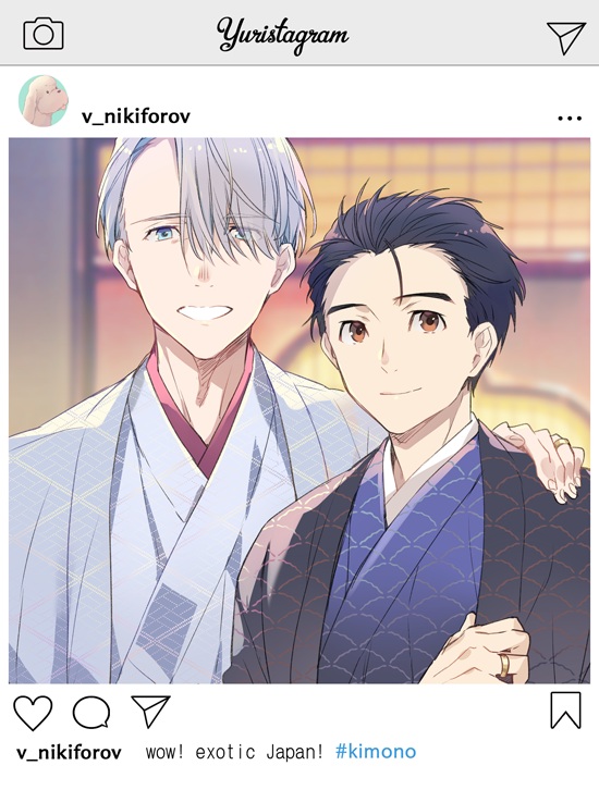 katsuki yuuri, viktor nikiforov, and makkachin (yuri!!! on ice and 1 more) drawn by kuroemon