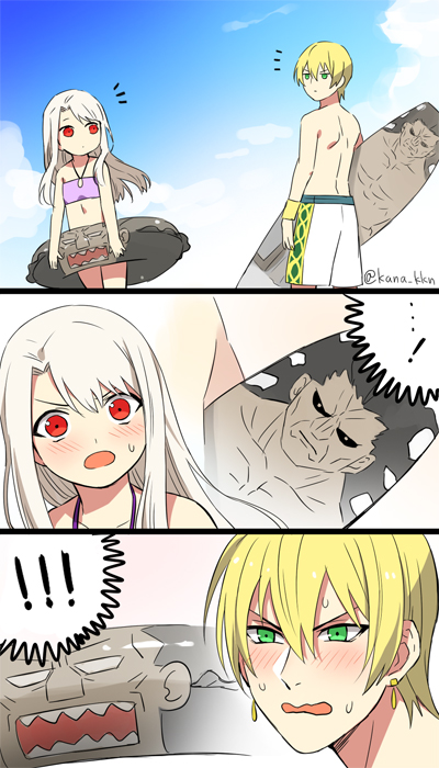 illyasviel von einzbern, heracles, and jason (fate and 2 more) drawn by kaidou_j1