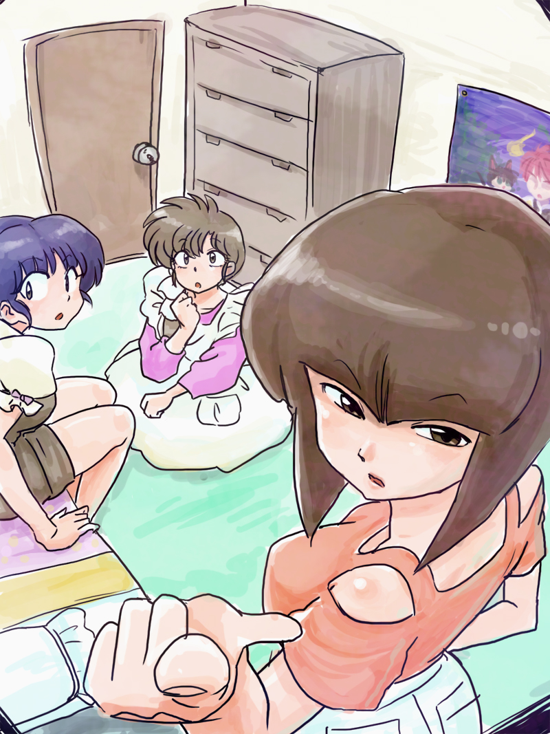 tendou akane, tendou nabiki, and tendou kasumi (ranma 1/2) drawn by wanta_(futoshi)