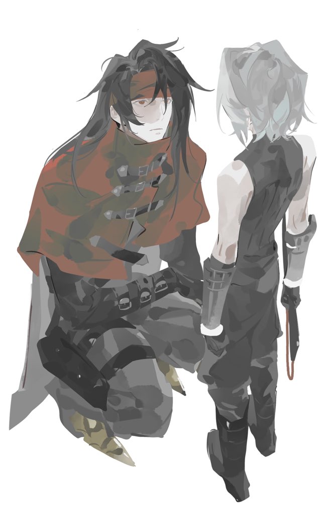 sephiroth and vincent valentine (final fantasy and 2 more) drawn by lokko_nai