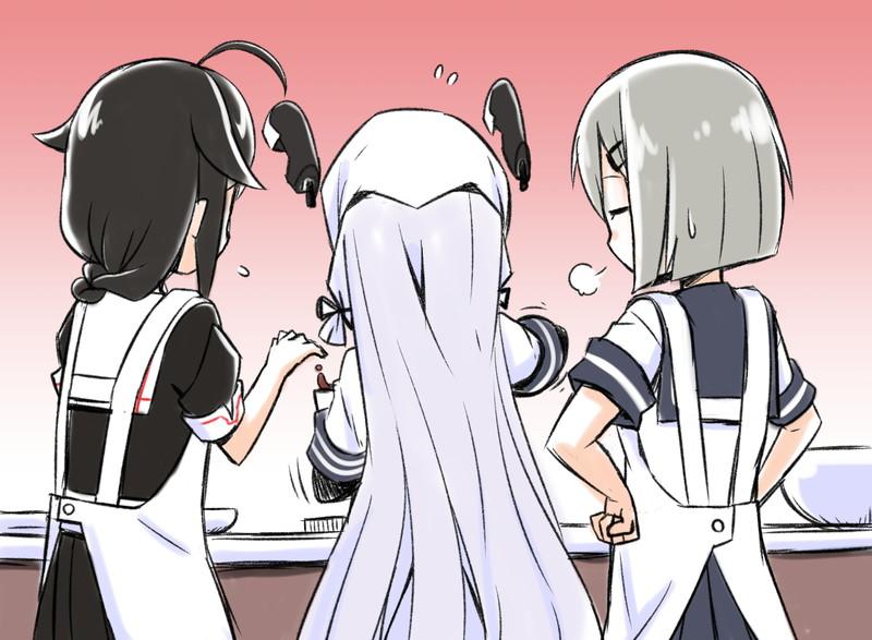 shigure, hamakaze, and murakumo (kantai collection) drawn by ishimari