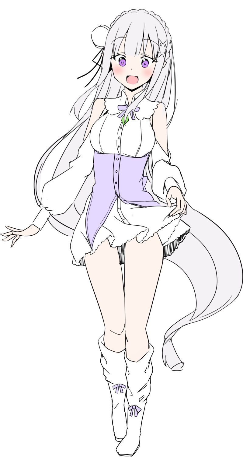 emilia (re:zero kara hajimeru isekai seikatsu) drawn by minato_yoshihiro