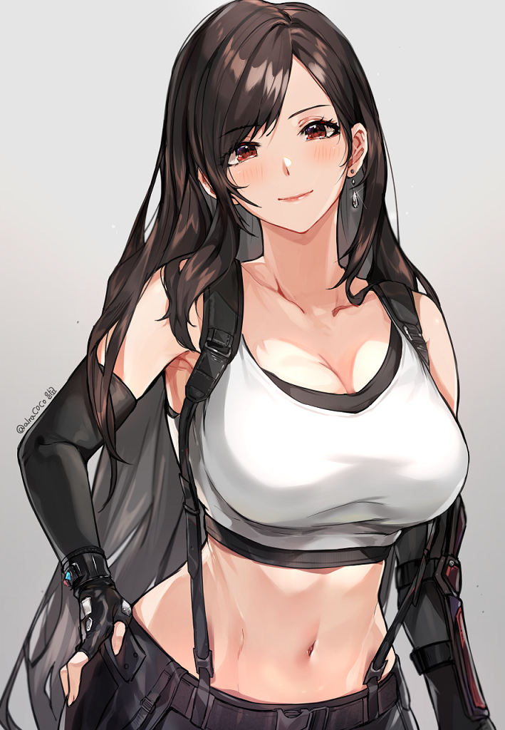 tifa lockhart (final fantasy and 2 more) drawn by alracoco