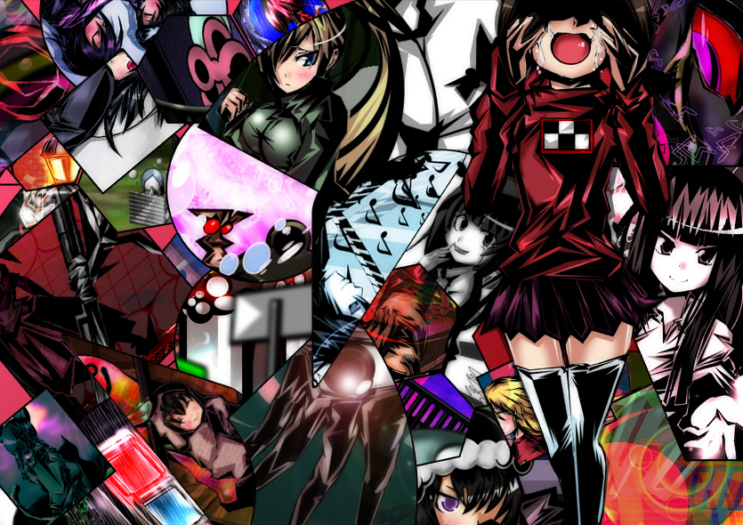 madotsuki, poniko, monoko, monoe, and mafurako (yume nikki) drawn by haruhara
