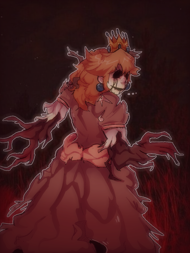 princess peach and the forest king (mario and 2 more) drawn by chibsi
