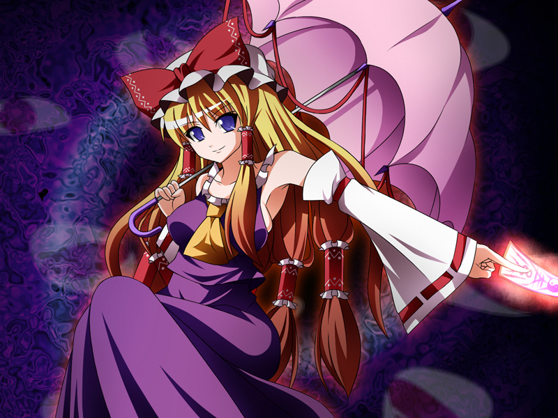 hakurei reimu and yakumo yukari (touhou) drawn by fal_(falketto)