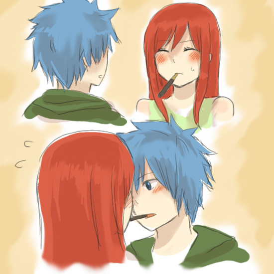 erza scarlet and jellal fernandes (fairy tail) drawn by erinan