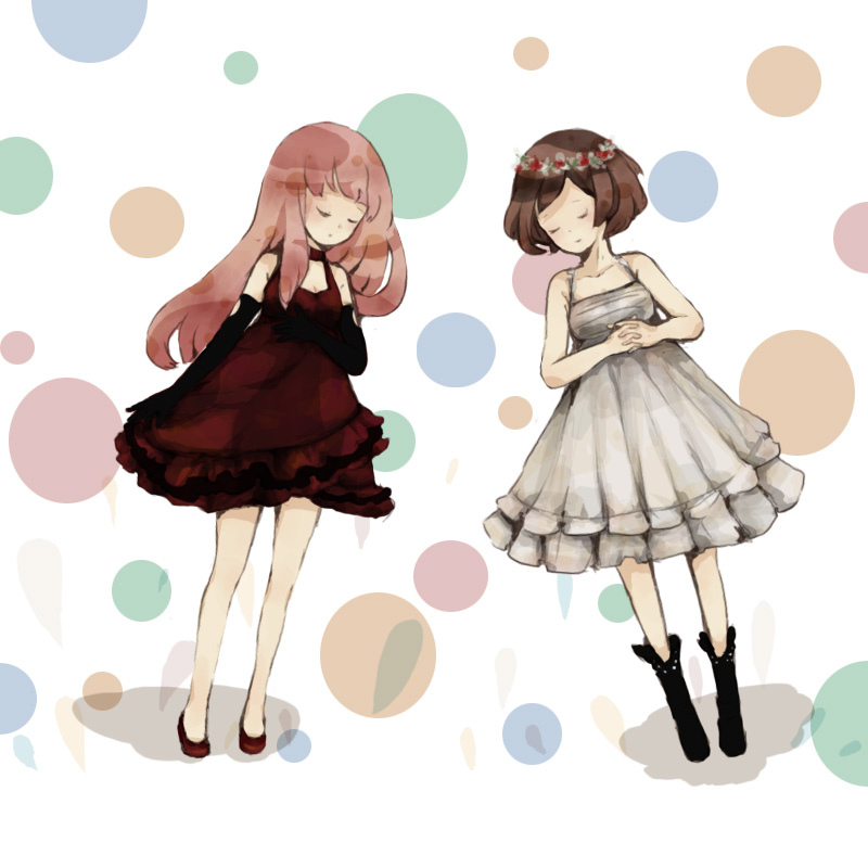 megurine luka and meiko (vocaloid and 1 more) drawn by gicchi