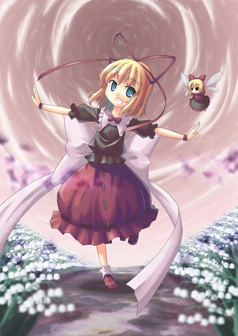 medicine melancholy and su-san (touhou) drawn by akakage_red