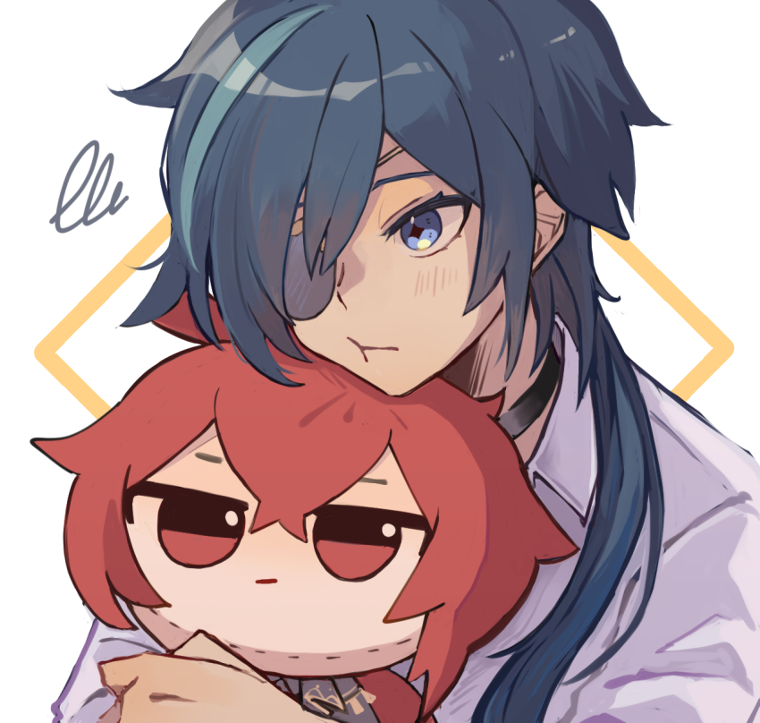 diluc and kaeya (genshin impact) drawn by koma_(km_mmmk)
