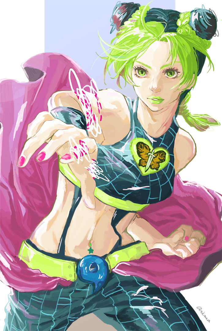 kujo jolyne (jojo no kimyou na bouken and 1 more) drawn by arima_rima