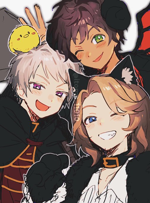 france, prussia, and spain (axis powers hetalia) drawn by itomaki_(itoma_11010)
