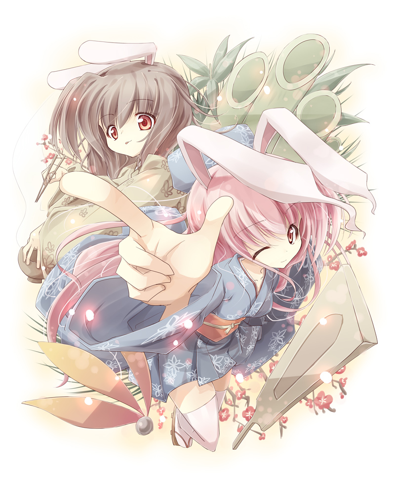 reisen udongein inaba and inaba tewi (touhou) drawn by itsutsuki