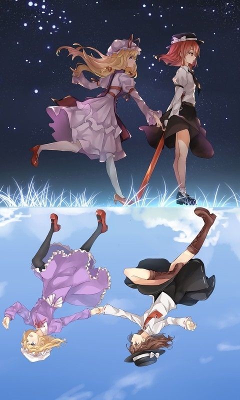 yakumo yukari, usami renko, and maribel hearn (touhou) drawn by scarlet_dango