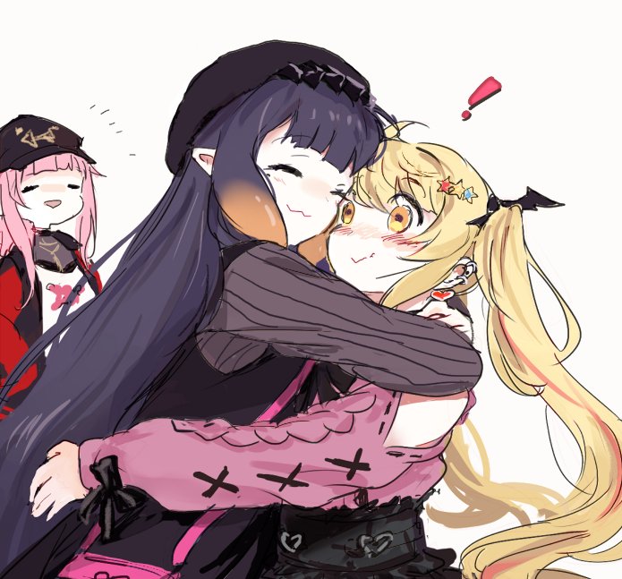 mori calliope, ninomae ina'nis, and yozora mel (hololive and 1 more) drawn by yuuyu_(777)