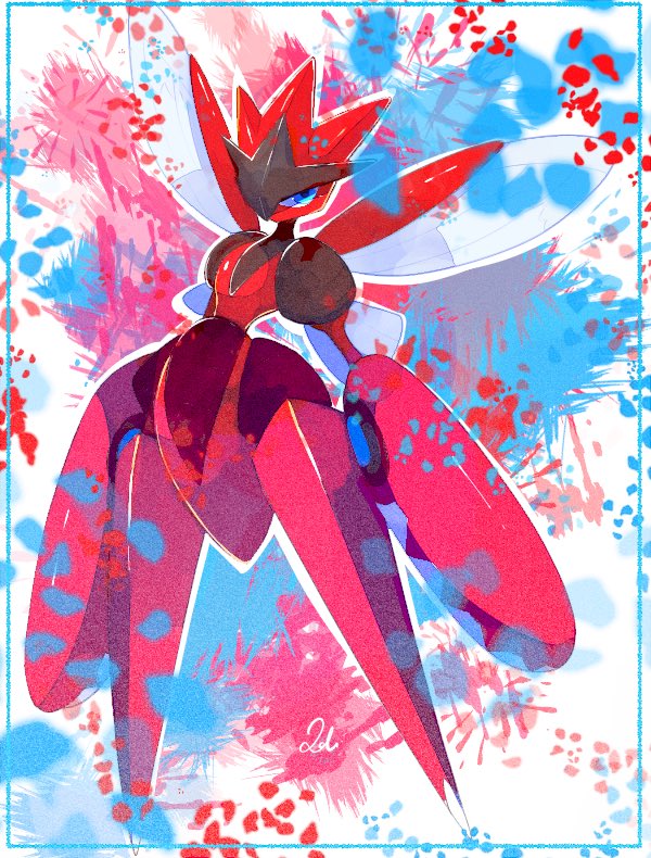 scizor and mega scizor (pokemon) drawn by loki_(regulus_1111)