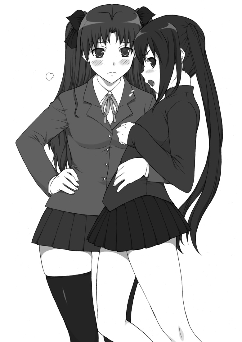 tohsaka rin and nakano azusa (fate and 2 more) drawn by shichimenchou