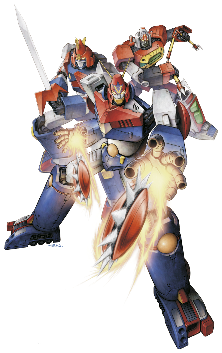 combattler v, voltes v, and daimos (choudenji robo combattler v and 2 more) drawn by nakamura_jun'ichi