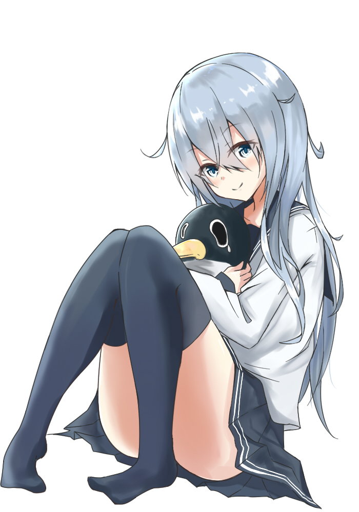 hibiki and failure penguin (kantai collection) drawn by evening_rabbit