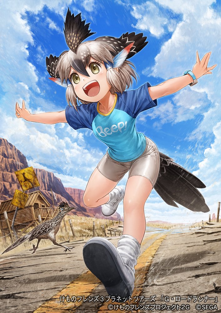 greater roadrunner (kemono friends and 1 more) drawn by oyu_udon