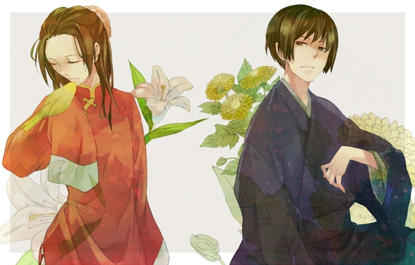 japan and china (axis powers hetalia) drawn by hino_h