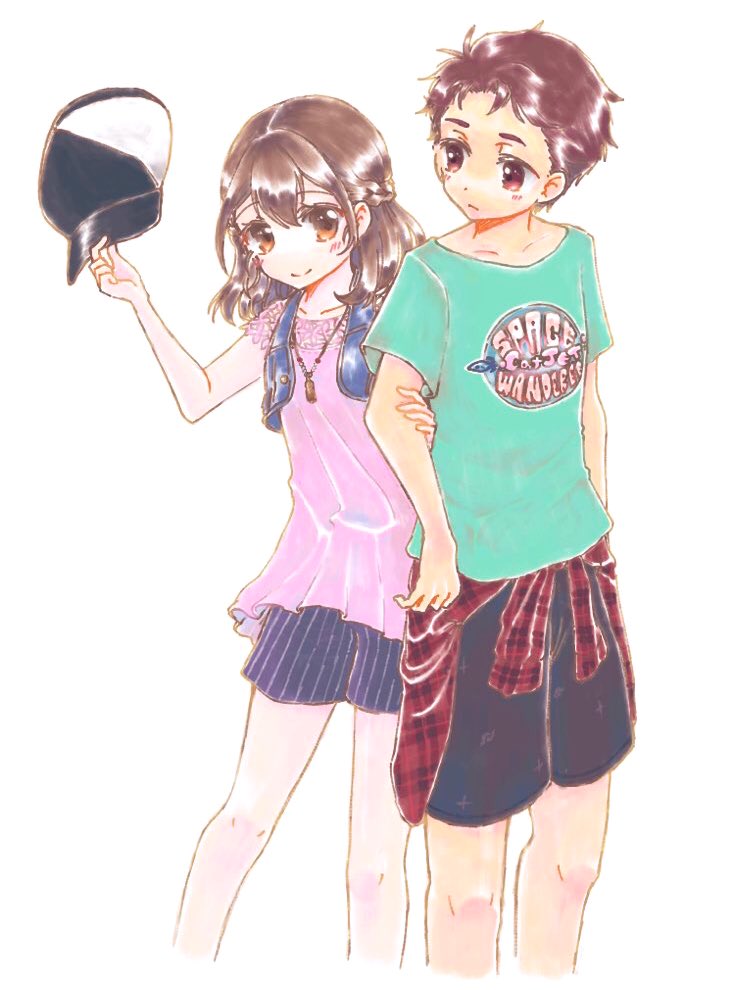 senomiya akiho and yashio kaito (robotics;notes) drawn by 70lio