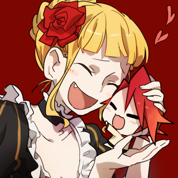 beatrice and ushiromiya battler (umineko no naku koro ni) drawn by kazune_(baumkuchen)