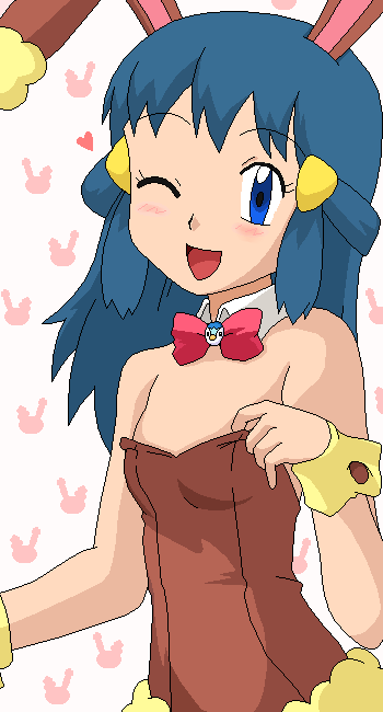 dawn, lopunny, and buneary (pokemon) drawn by kuro_hopper