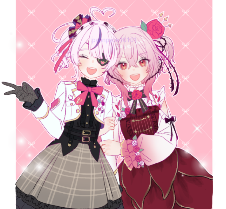 rosemi lovelock and maria marionette (nijisanji and 1 more) drawn by uretsuki