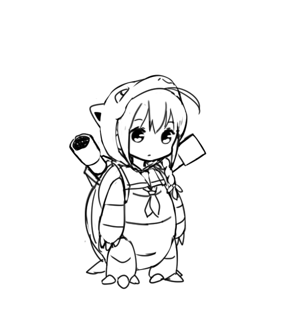 shigure and blastoise (kantai collection and 1 more) drawn by ninnzinn