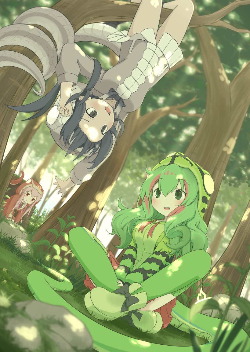 black mamba, taipan, and boomslang (kemono friends) drawn by onefiresticks