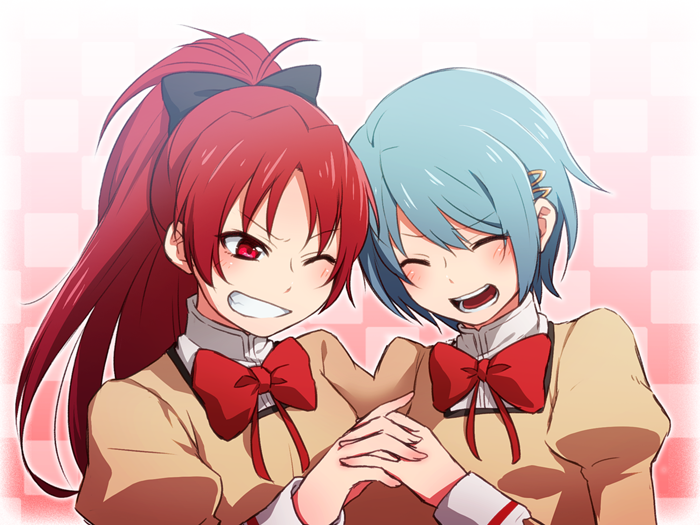 miki sayaka and sakura kyoko (mahou shoujo madoka magica) drawn by tukno