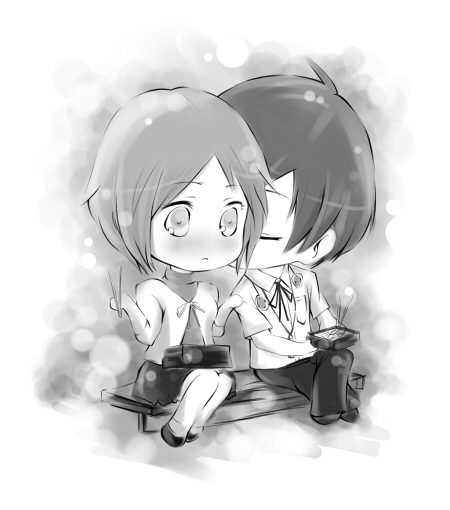 yuuki makoto and yamagishi fuuka (persona and 1 more) drawn by oglee