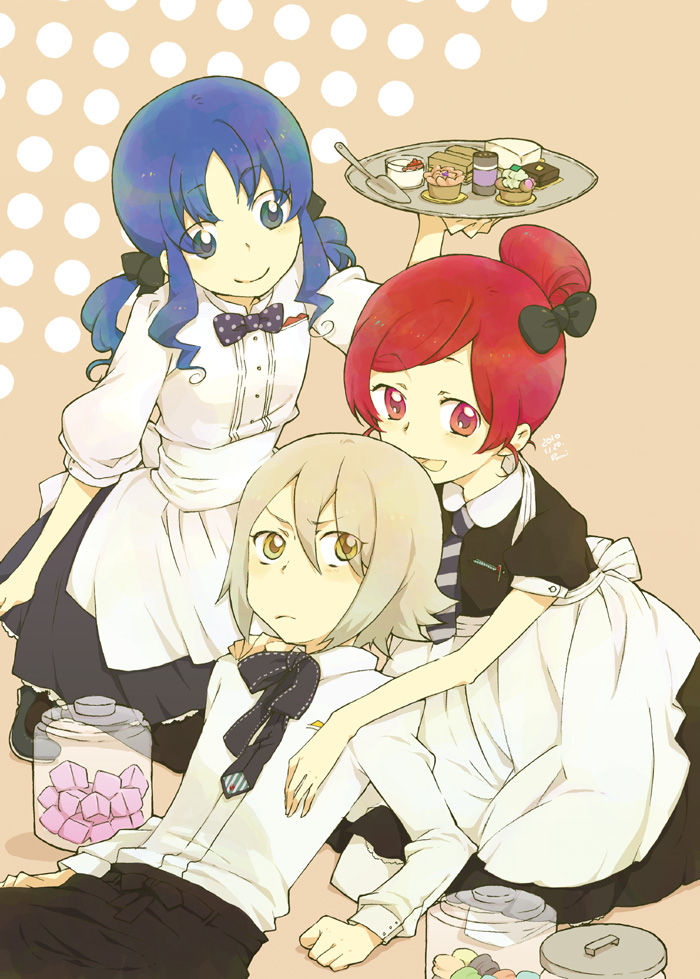 kurumi erika, hanasaki tsubomi, and olivier (precure and 1 more) drawn by hami_(lvct)