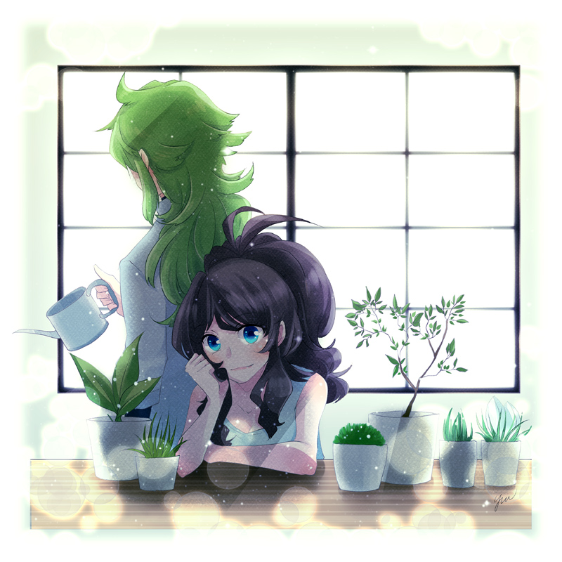 hilda and n (pokemon and 1 more) drawn by yue47