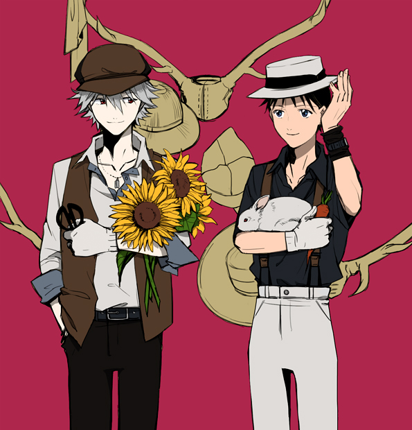 ikari shinji and nagisa kaworu (neon genesis evangelion) drawn by tsuzuki_(flee_away)