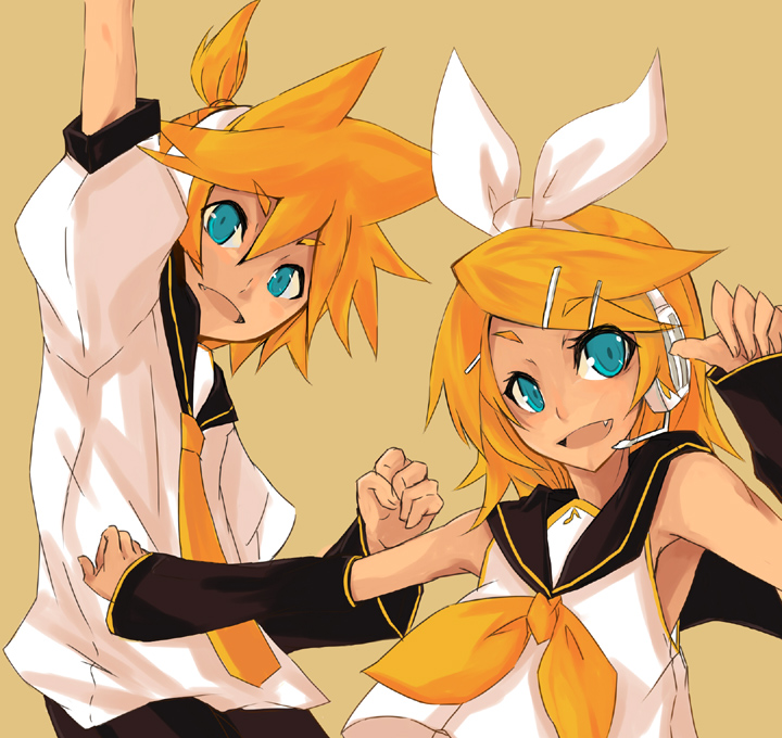 kagamine rin and kagamine len (vocaloid) drawn by rage_(rojiura)