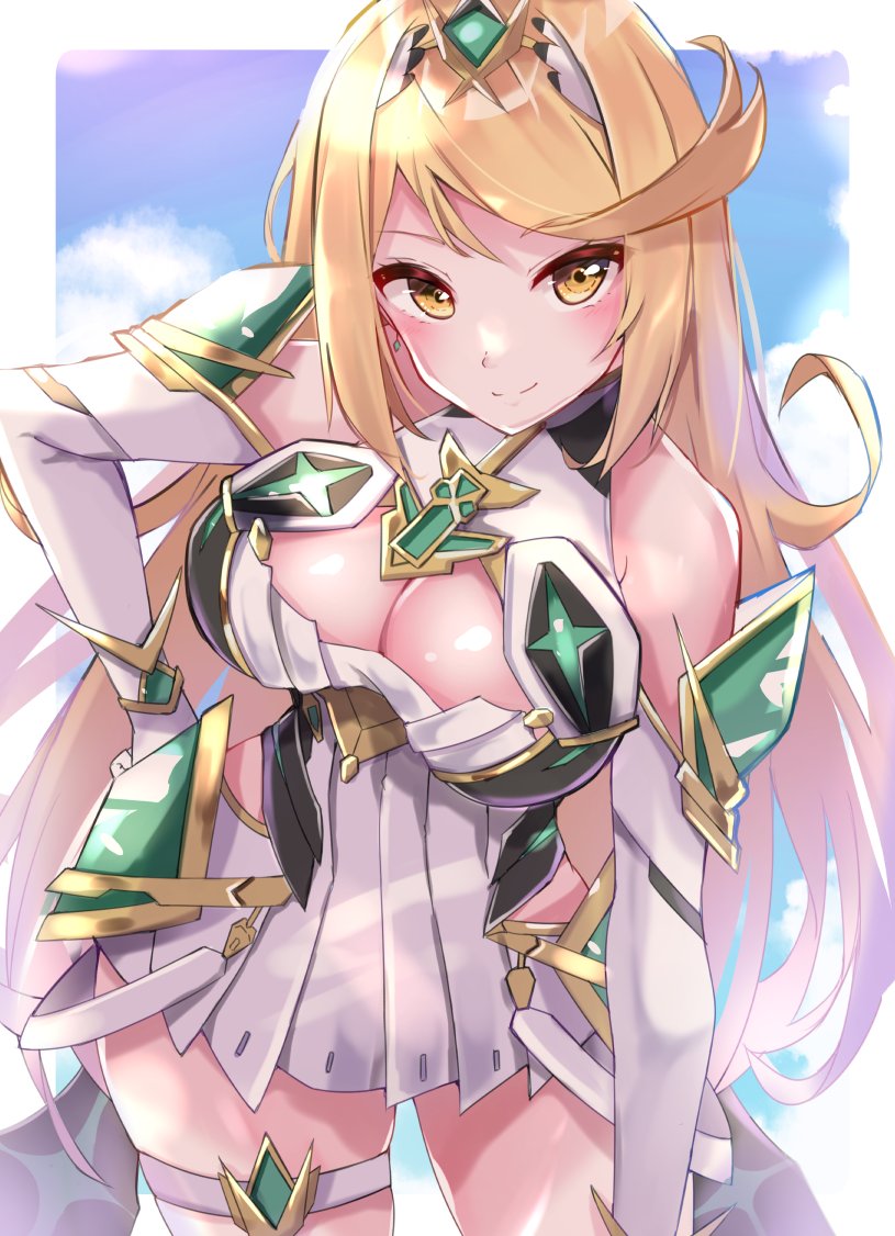 mythra (xenoblade chronicles and 1 more) drawn by racket_ti1