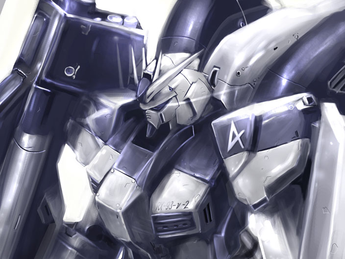 hi-nu gundam (gundam and 2 more) drawn by satomi_(black_scarecrow)